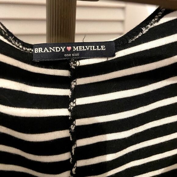 Brandy Melville White Black Striped Alena Dress - Picture 4 of 8